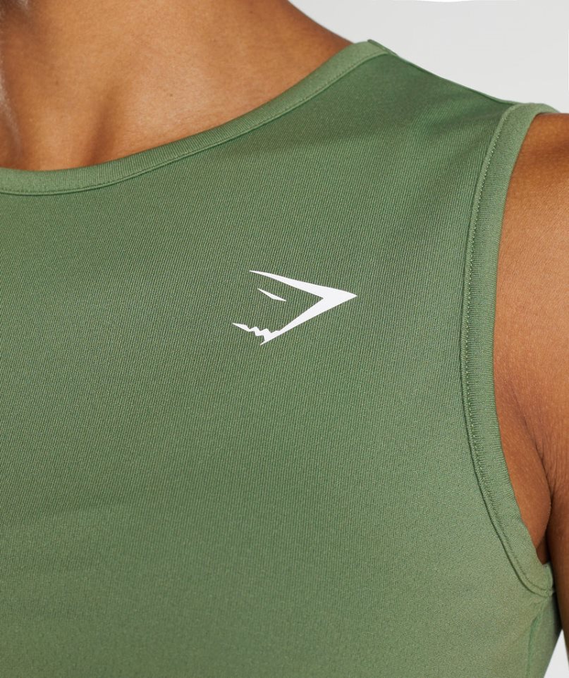 Women's Gymshark Training Cropped Tops Green | NZ 0FVZTB